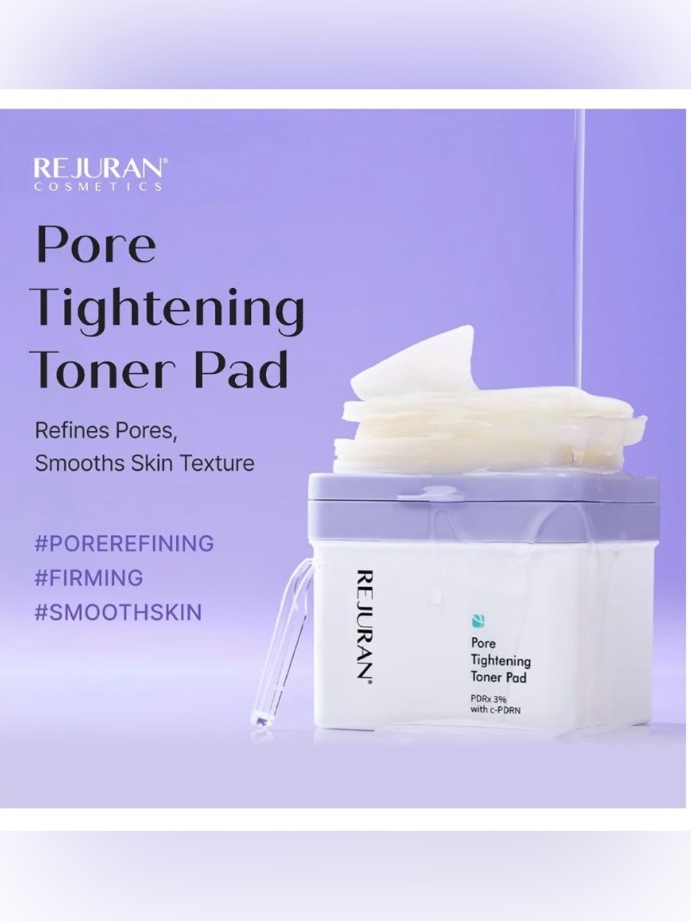 Rejuran Pore Tightening Toner Pads — with c-PDRN  60 sheets NEW / exp 10/26/2027